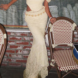 The Design Of Spice Girl Style Is Detachable. Two Solid Color Lace Dresses With Buttocks And Fish Tails Are New In Early Autumn 2025.