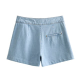 Znbbw New Pleated Fashion Short Denim Skirt 6147102