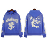 Znbbw Printing Leisure Retro Tide Card Loose Hooded Sweaters For Men And Women