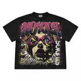 Znbbw New Gothic Funny Street Trend Hip-Hop Printed High Street Casual Men's And Women's Short-Sleeved Round-Necked T-Shirts