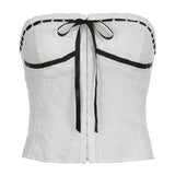 2024 Summer New Slim Sexy Hot Girl Tight Ins Pleated Jacquard Bandage To Wipe The Chest