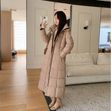 Long Standing Collar Down Cotton Padded Jacket Female 2024 Autumn Winter New Loose Korean Version Show Thin All-Match Coat