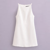 Znbbw French Dress 2024 New Straight Collar Sleeveless Slimming Hip Skirt 9479049