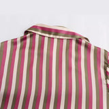 Znbbw Striped Satin Casual Shirt 8160562 In Autumn