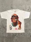 Znbbw Men's T-Shirts Retro Portraits Print Short-Sleeved T-Shirts Y2k Gothic Harajuku Hip-Hop Couple Relaxed