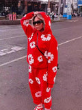 Znbbw Kapok Foam Loose Hooded Sweater High Street Couple Leisure Suit Y2k Hooded Sweater