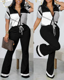 Znbbw Independent Station New Spring / Summer 2024 Fashion Printed Zipper Jacket 2-Piece Set