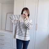 Znbbw New Winter Sweater With Loose Stripes And Casual Sweaters