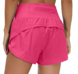 Znbbw Two Pairs Of Sports Shorts Female Rear Zipper Pocket Anti-Walking Speed Of Light Dry Loose Running Fitness Yoga Pants