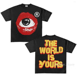 Znbbw Men's T-Shirts Retro Portraits Print Short-Sleeved T-Shirts Y2k Gothic Harajuku Hip-Hop Couple Relaxed