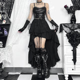 Znbbw Spring 2024 New Hot Girls Dragging Skirt Dark Wind Retro Irregular Half Skirt