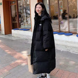 Down Cotton Clothes Women Long Over The Knee Winter 2024 New Korean Version Of Cotton-Padded Jacket Women Loose And Thick Padded Clothes