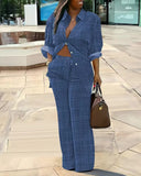 Znbbw New Women's Fashion And Leisure Printed Long-Sleeved Trousers Suit