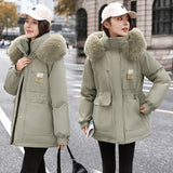 To Overcome The Female Winter 2024 New Add Velvet Add Thick Cotton-Padded Clothes Korean Version Loose Cotton-Padded Jacket Close Waist Down Cotton Jacket Coat