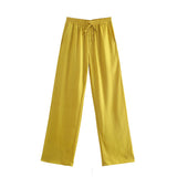 Znbbw New Pocket Pendent Loose Shirt Elastic Waist Pant Suit