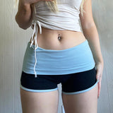 Street Sports Hit Hot Girls' Low-Waist Hip Slim Shorts 2024 New Tight Basic Casual Pants