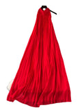 Znbbw Dress Women's Spring / Summer 2024 New Heavy Industry Pleated Chiffon Neck Beach Skirt Medium Length Skirt