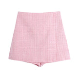 Znbbw Spring Plaid Textured Double-Breasted Suit Coat Textured Skirt Suit