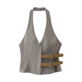 Znbbw Spring Style With Belt Collar Vest 1255882 Pleated Pants 4391412