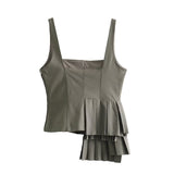 Znbbw Decorative Trench Coat Fabric Coat 3067020 507 Spliced Wide Pleated Mini Skirt 4661403 Set