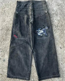 Znbbw Straight Jeans For Men Retro Hip-Hop Goth Street Clothing Harajuku Men's Casual Pants