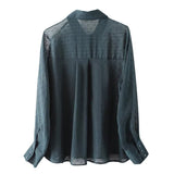 Znbbw 2024 New Ladies' Long-Sleeved Loose Casual Polka-Dot Shirt