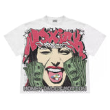 Znbbw New Gothic Funny Street Trend Hip-Hop Printed High Street Casual Men's And Women's Short-Sleeved Round-Necked T-Shirts