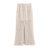 Znbbw Knitted Dress Crocheted Blouse Crocheted Half Skirt Suit