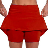 Znbbw Solid Color Medium Waist Skirt, Exercise Yoga, Three-Point Shorts, Skirt Trousers.