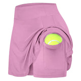 Znbbw Solid Color Medium Waist Skirt, Golf Sports, Tennis, Yoga, Three-Point Shorts, Skirt Trousers