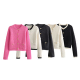 Znbbw Spring Button Button Knitted Cardigan Jacket Xiaoxiang Style Women's Sweater 6427034