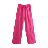 Znbbw New Pocket Pendent Loose Shirt Elastic Waist Pant Suit