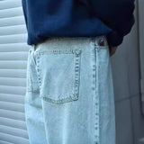 Znbbw Year's Popular Style Y2K Street Boy Jeans Hip-Hop Cartoon Embroidered Blue Jeans