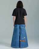 Znbbw Year's Popular Style JNCO Graphics Jeans Y2K Hip-Hop Loose Jeans For Men And Women Harajuku