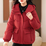 Red Cotton-Padded Clothes Female Winter 2024 New Short Loose This Year Hot Style Fashion Foreign Style Of The New Year