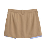 Znbbw Spring Pocket Sag Design Pleated Miniskirt 2157021