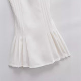 Znbbw New Spring Style Wide-Pleated Slim Dress With Short Suspenders 2602777