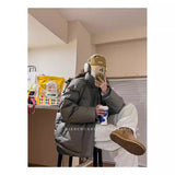 Love Short Cotton-Padded Clothes 2024 New Men And Female Couples Bread Clothing Minority Design Sense In Winter