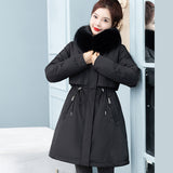 To Overcome The Female Long Korean Version Loose Cotton-Padded Clothes 2024 New Winter Add Velvet Add Thick Waist Cotton Coat Tide