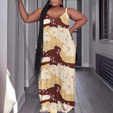 Znbbw Summer Fashion Leisure Sexy Print Suspender Dress