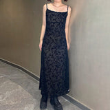 2024 New Elegant Literature And Art French Lazy Retro Style Thin Lace Printed Sling Dress In Summer
