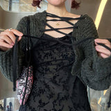 2024 New Elegant Literature And Art French Lazy Retro Style Thin Lace Printed Sling Dress In Summer