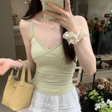 2024 Spice Girls Purple Suspenders Vest Women's Summer 2024 New Anti-Walking V-Collar Slimming Blouse