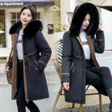 To Overcome The 2024 New Female Winter Down Cotton-Padded Jacket Waist And Thick Large Size Liner Can Be Dismantled Cotton-Padded Jacket Coat