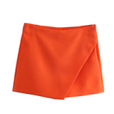 Znbbw New Korean Version Of High Waist And Long Legs Asymmetrical Candy Colored Skirt Skirt Pants