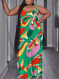 Znbbw Summer Fashion Leisure Sexy Print Suspender Dress