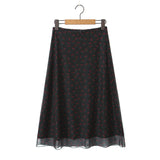 Znbbw And Winter New Lace Printing Net Fashion Full-Length Skirt