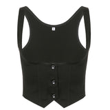 2024 New Independent Station Street Fashion Solid Color Tight Slimming To Show Thin Cool Vest