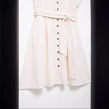 Znbbw Summer Blended Belt Mini Shirt Skirt Dress 7962709
