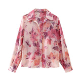 Znbbw Spring Flower Printed Shirt 9878061 100-Pleated Skirt 9878055